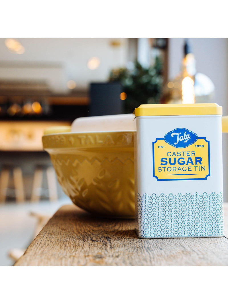 Tala caster sugar storage tin yellow cream - British product
