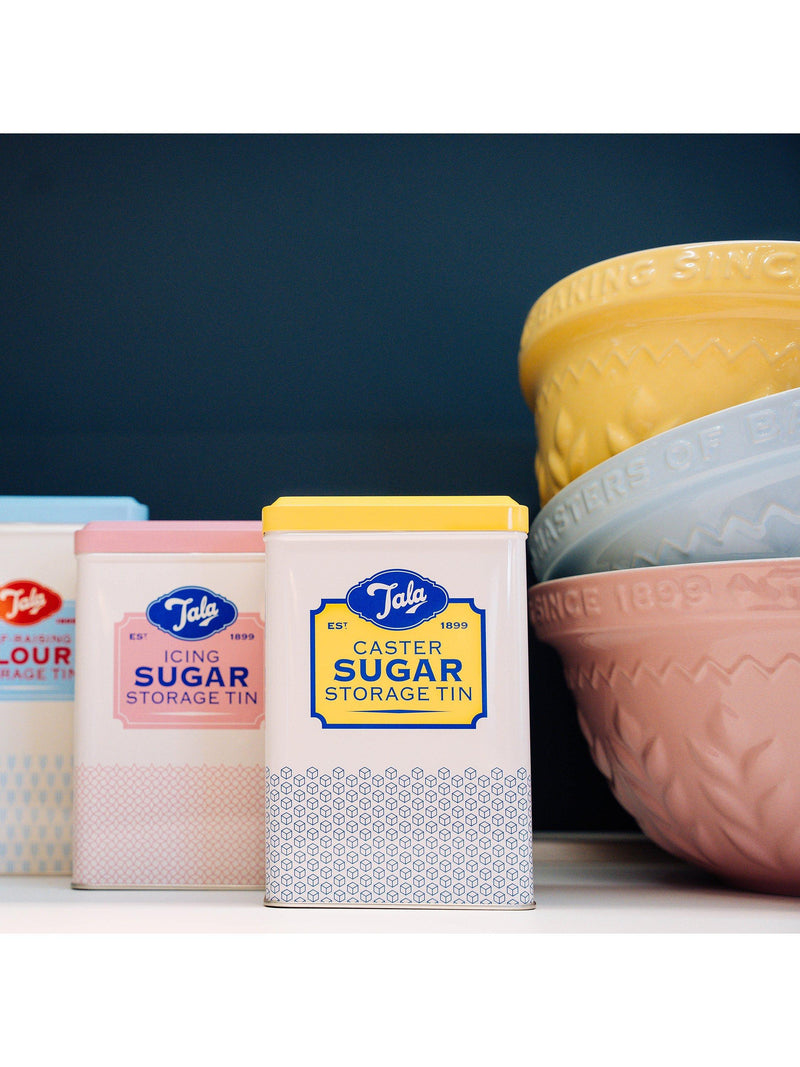 Tala caster sugar storage tin yellow cream - British product