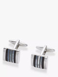 John Lewis striped mother of pearl and onyx cufflinks, imported from the UK