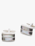 John Lewis double mother of pearl silver cufflinks, UK version
