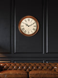 Acctim wooden wall clock with Roman numerals natural finish, UK version