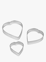 John Lewis Tala Heart Stainless Steel Cookie & Pastry Cutters, Set of 3- Buy online at McGrocer