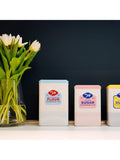 Tala self-raising flour storage tin pale blue cream, UK version