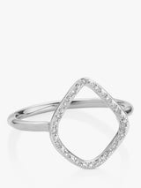 John Lewis Monica Vinader Riva Diamond Hoop Ring Silver- Buy online at McGrocer