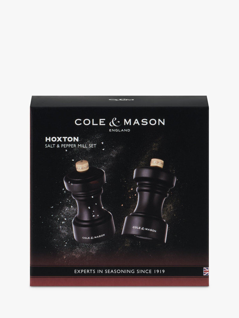 Cole & Mason chocolate beech wood salt and pepper mill gift set (British brand)