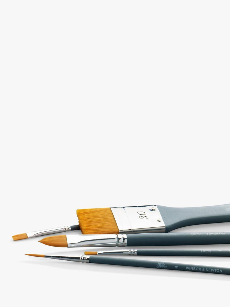 Winsor & Newton watercolour brushes set of 6 with round and flat shapes (British brand)