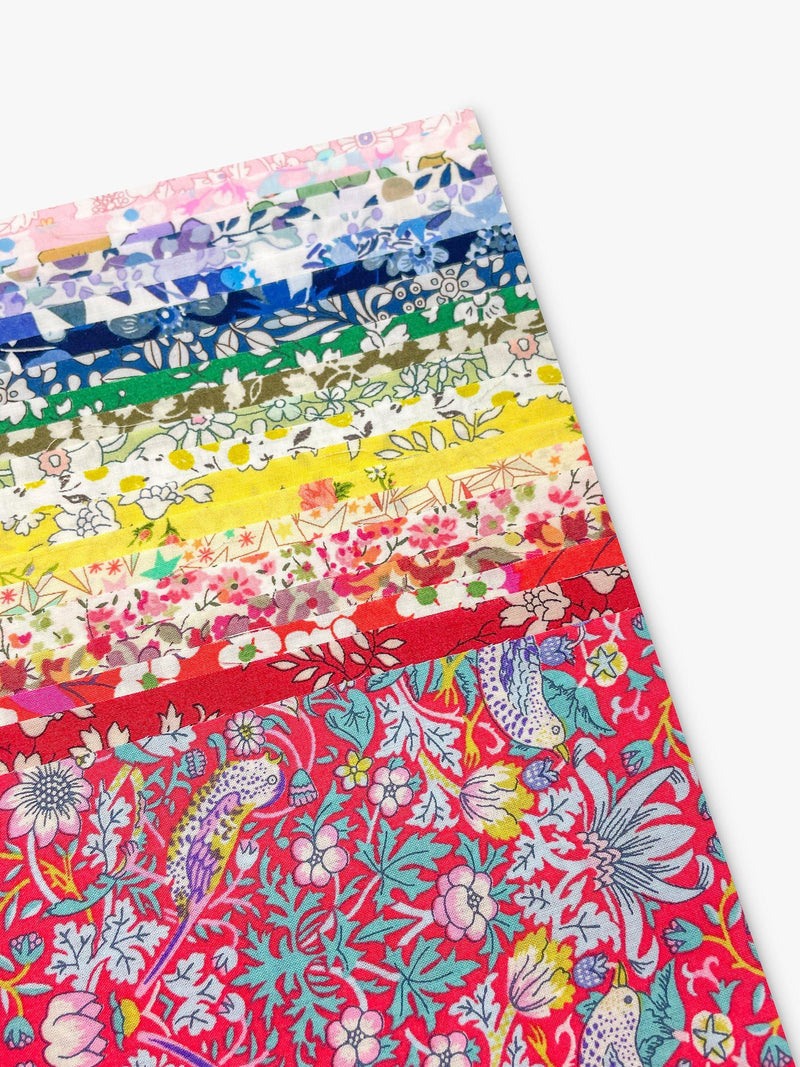 Alice Caroline fabric squares rainbow prints 12x12cm, imported from the UK