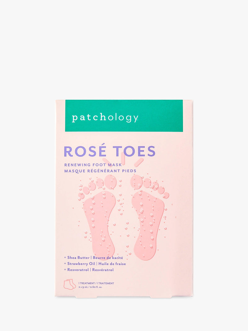 Patchology Rosé Toes foot mask, imported from the UK