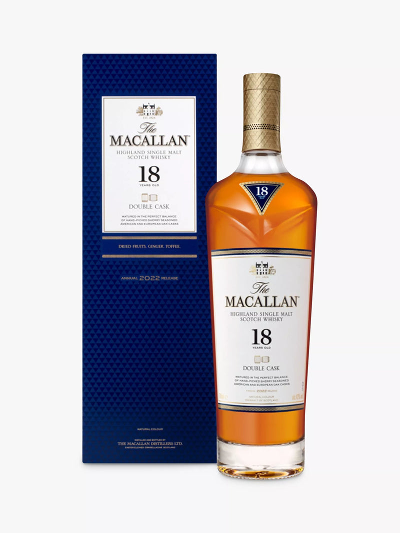 The Macallan 18 Year Old Double Cask single malt Scotch whisky 70cl (British brand)