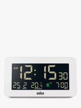 John Lewis Braun BC10 Temperature & Date Digital Alarm Clock, White- Buy online at McGrocer
