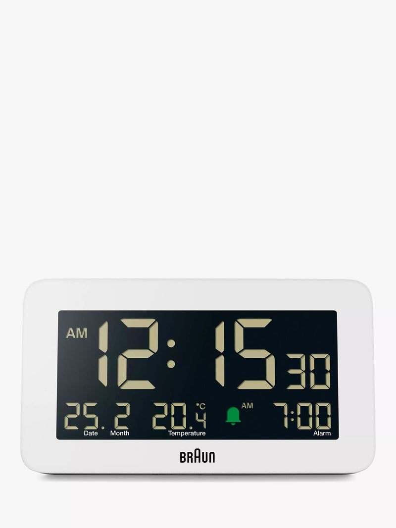 Braun BC10 digital alarm clock white imported from the UK