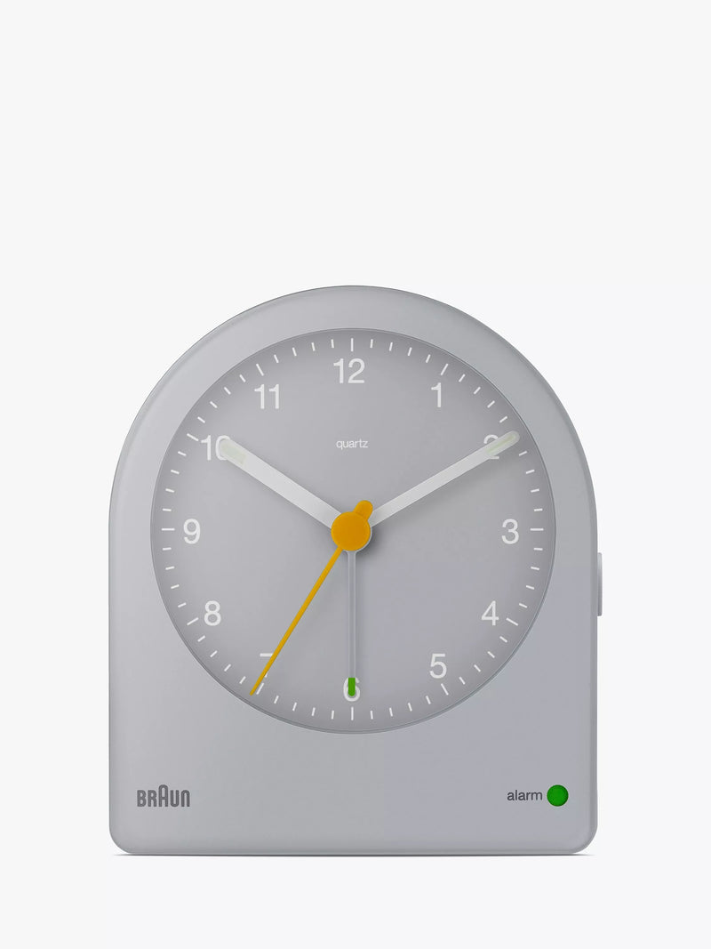Braun Classic Analogue Alarm Clock in Grey - British product