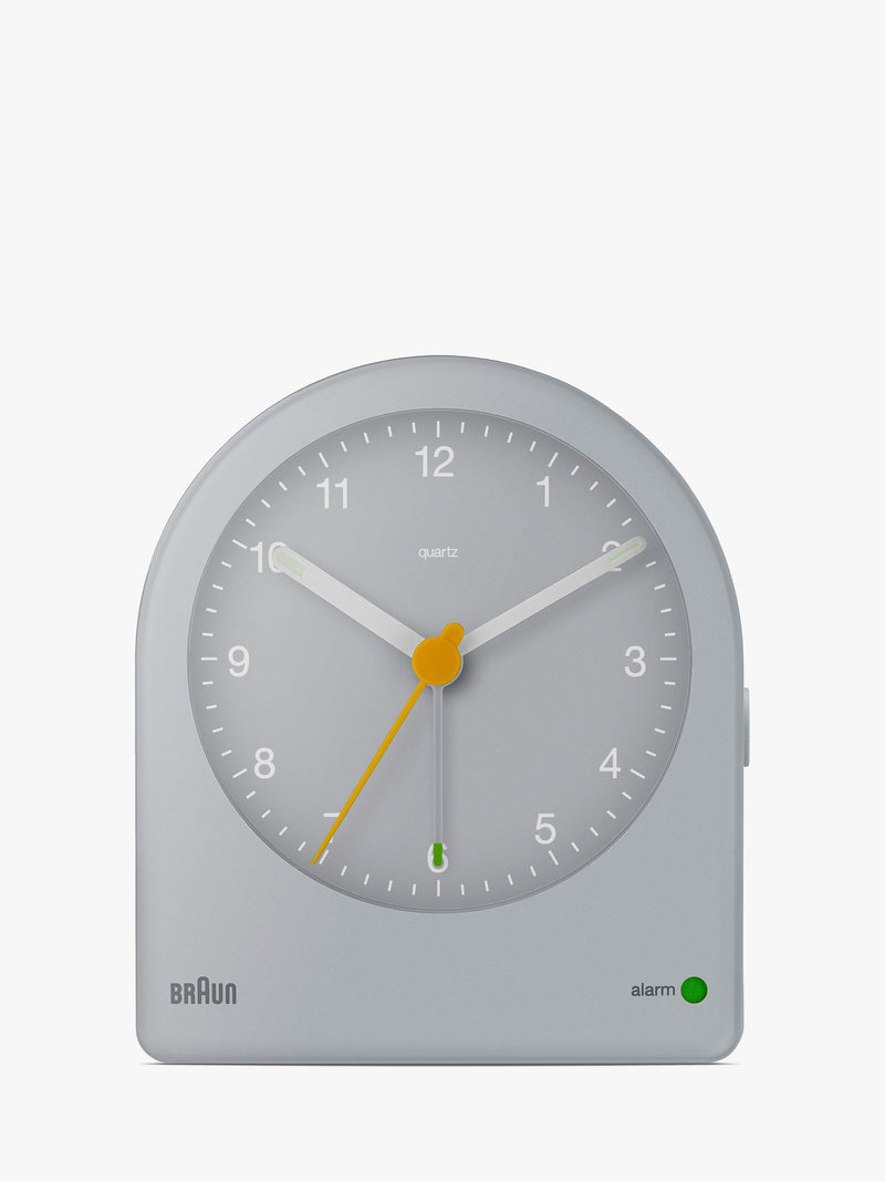 Braun Classic Analogue Alarm Clock in Grey - British product
