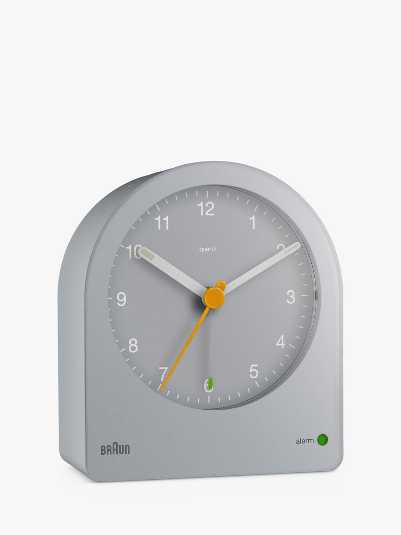 Braun Classic Analogue Alarm Clock in Grey - British product