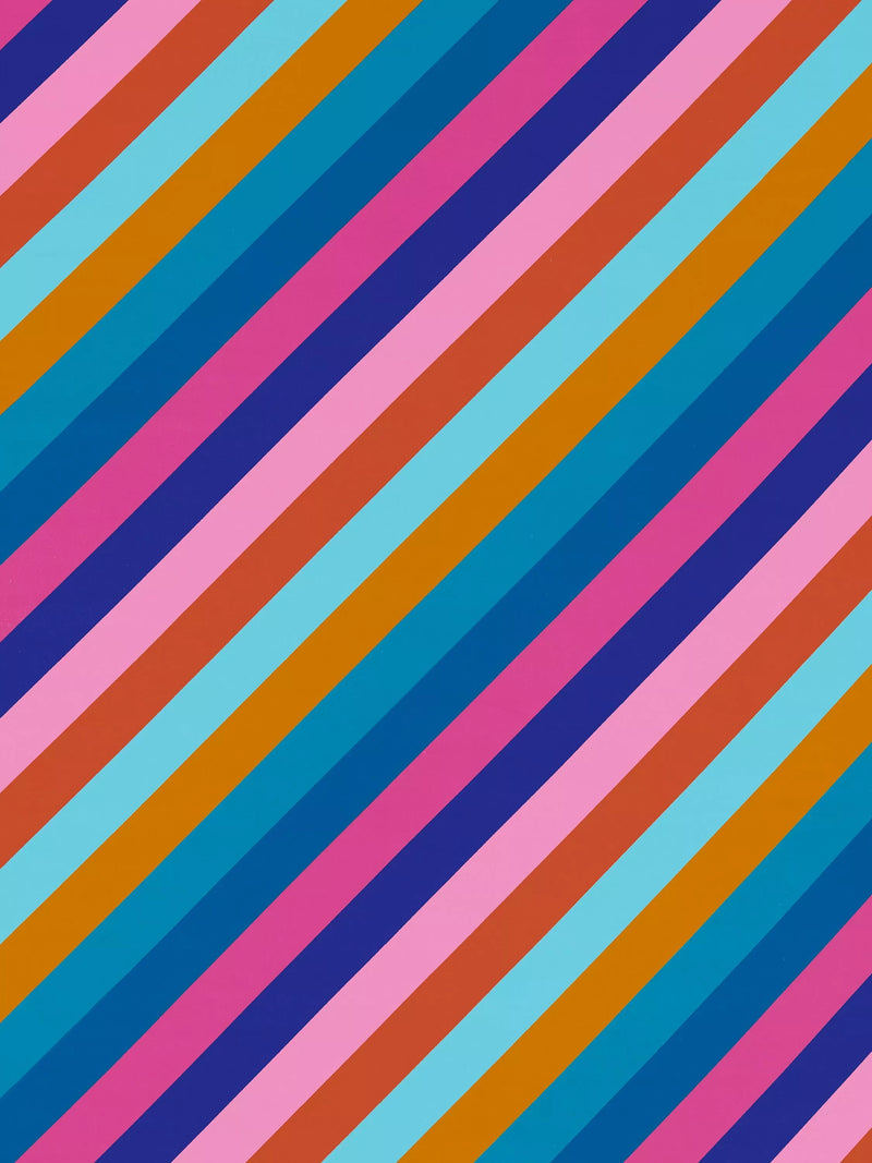 Harlequin Sherbet Stripe fabric in rainbow diagonal stripes (British brand)