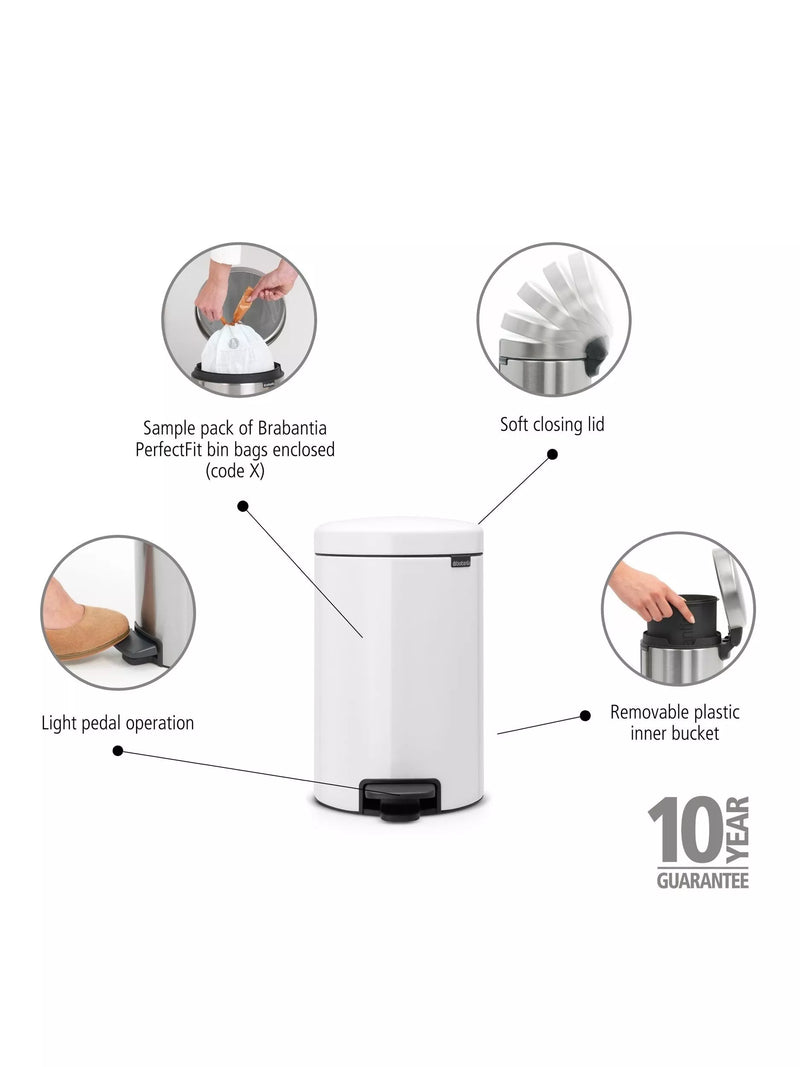 Brabantia newIcon Pedal Bin 12L - British product