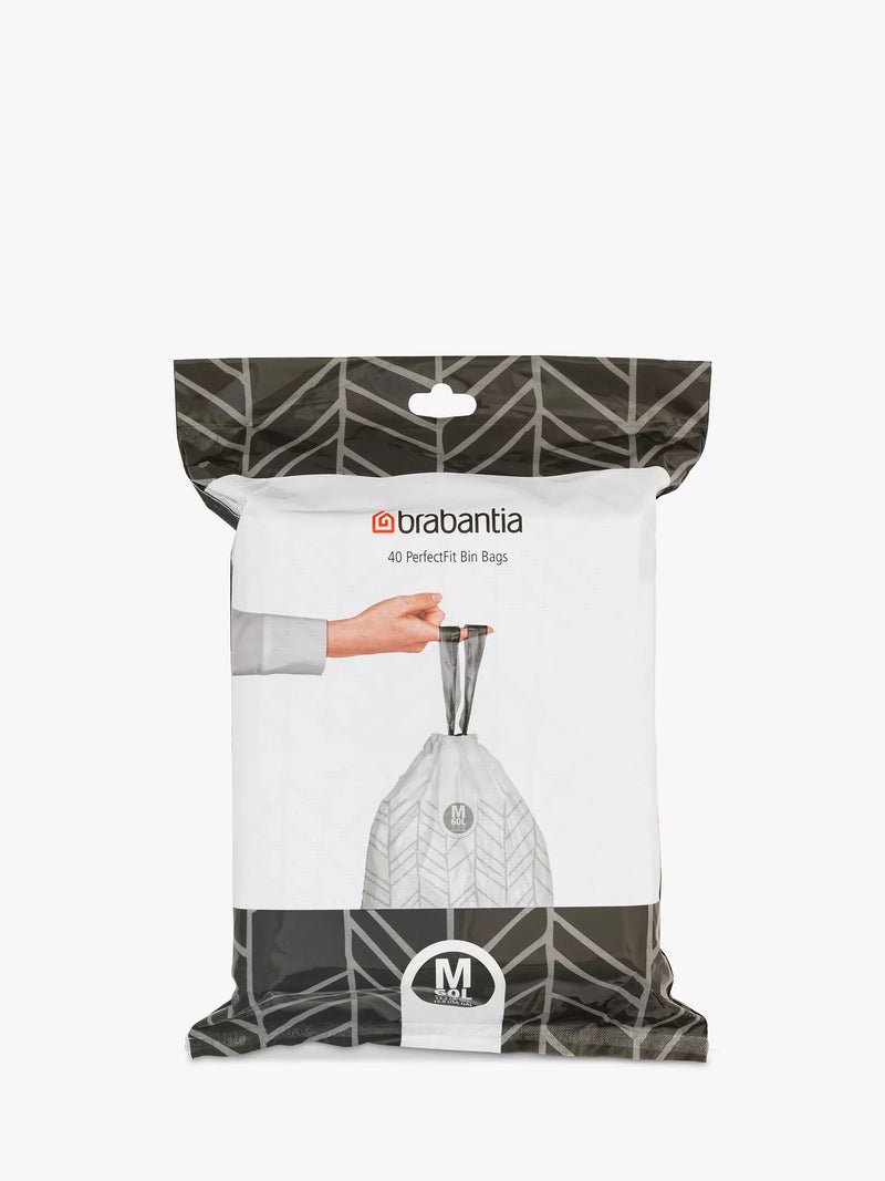 Brabantia PerfectFit bin bags Code M 60L pack of 40 - British product