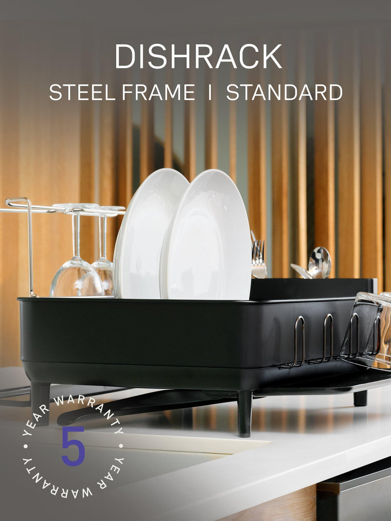 Simplehuman steel frame dish rack matte black - British product