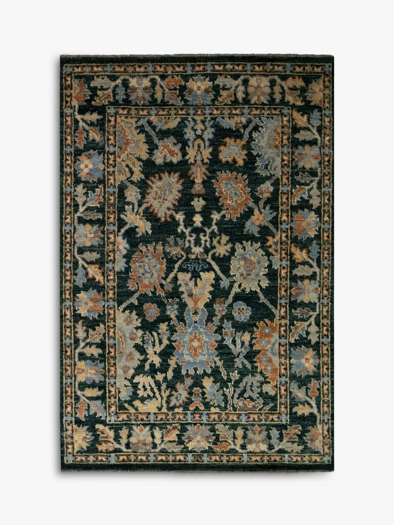 John Lewis Oushak wool rug in green - British product