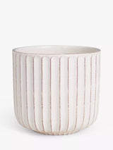 John Lewis John Lewis Country Ribbed Earthenware Indoor Planter, White, 23cm- Buy online at McGrocer