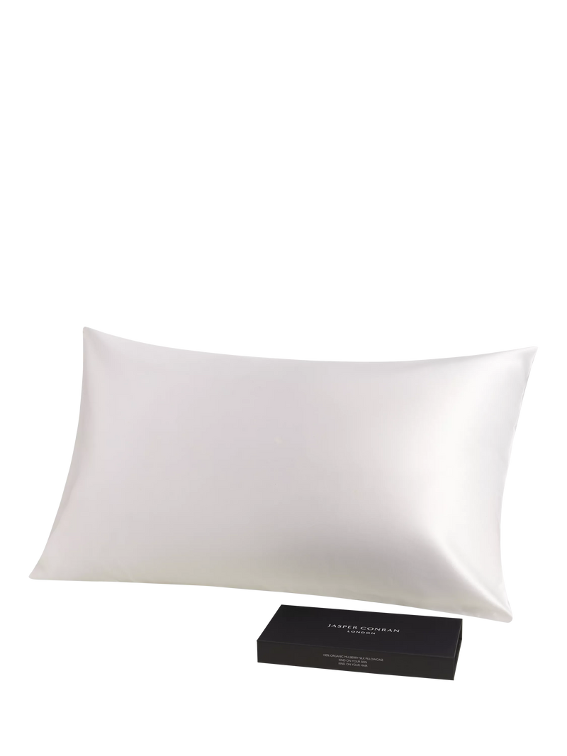 Jasper Conran London Organic Mulberry Silk Standard Pillowcase - Lunar Rock