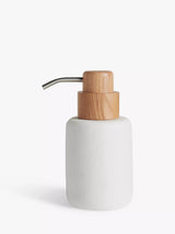 John Lewis White Sand Effect Soap Dispenser with Ash Wood Top- Buy online at McGrocer