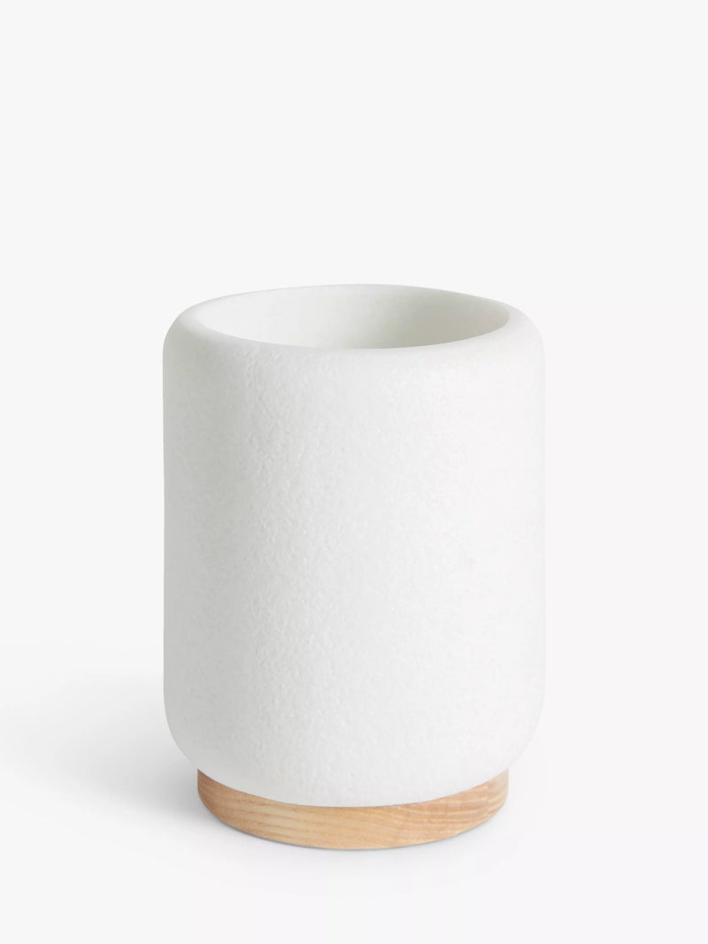 John Lewis sand effect bathroom tumbler white colour, UK version