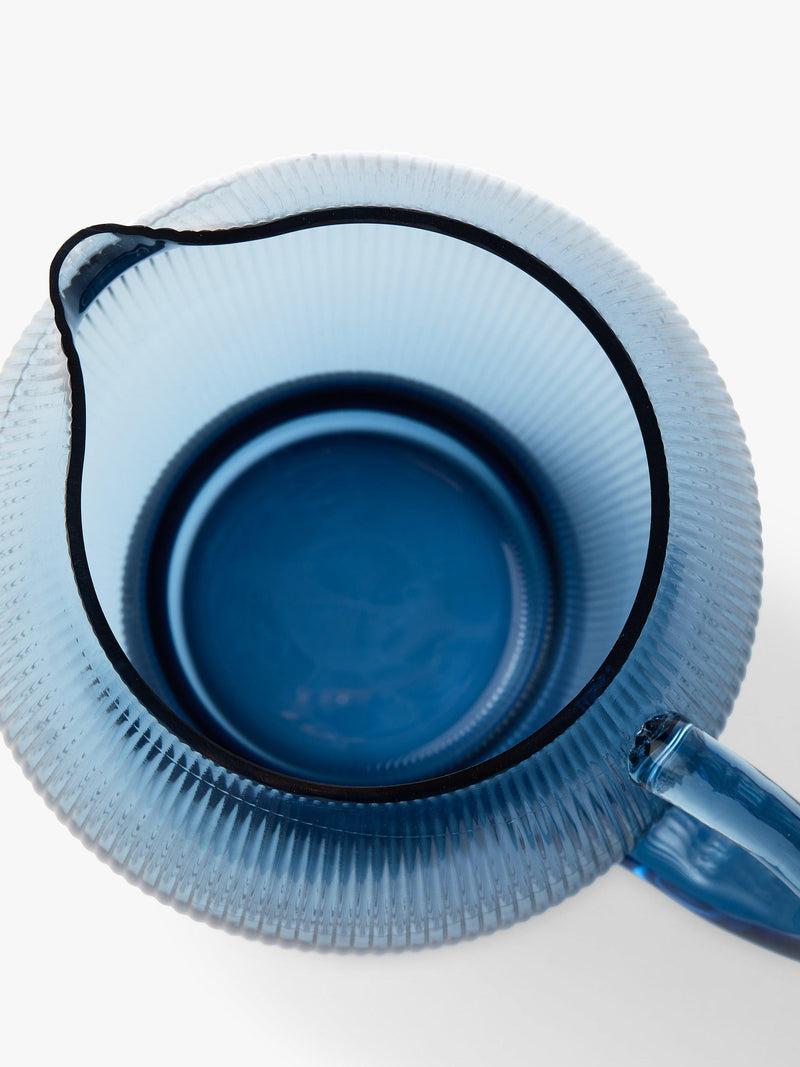 Pols potten Pum ribbed glass pitcher 2L blue, UK version