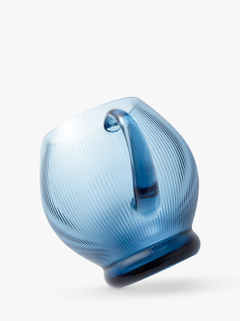 Pols potten Pum ribbed glass pitcher 2L blue, UK version