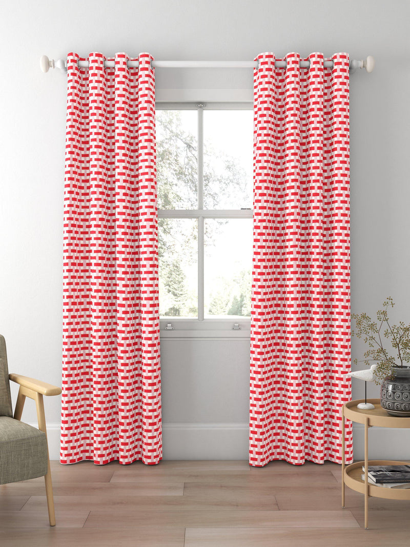 Harlequin basket weave fabric coral rose 139cm, imported from the UK