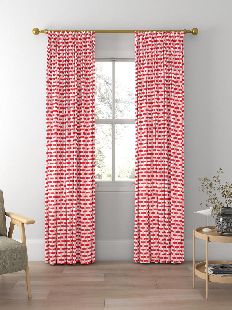 Harlequin basket weave fabric coral rose 139cm, imported from the UK