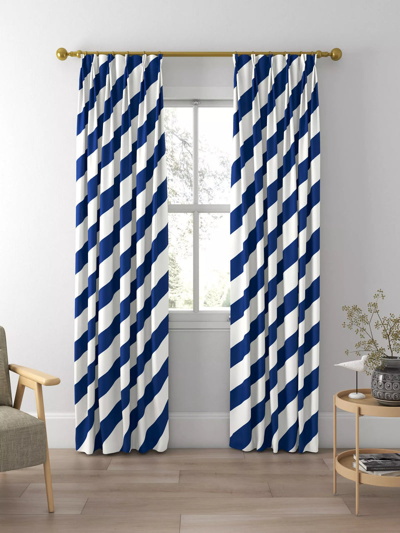 Harlequin paper straw curtains Lapis, imported from the UK