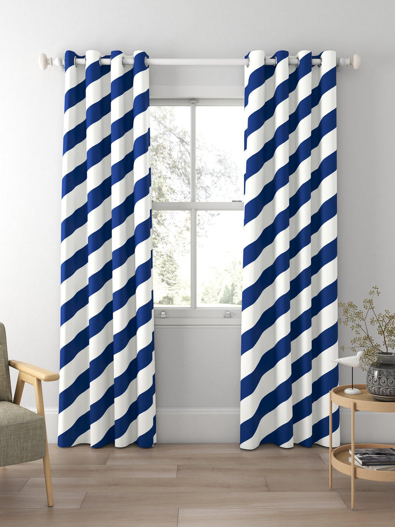 Harlequin paper straw curtains Lapis, imported from the UK