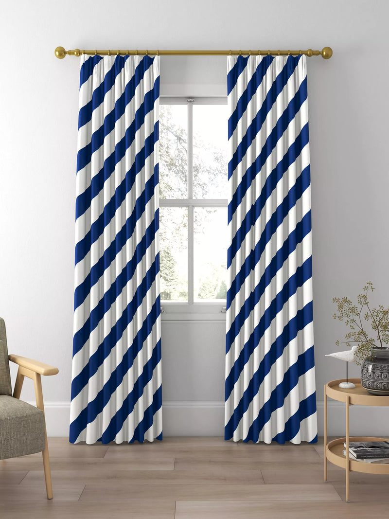 Harlequin paper straw curtains Lapis, imported from the UK