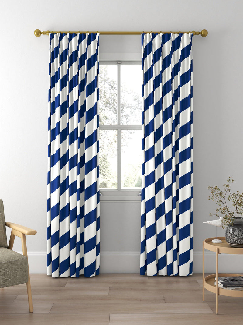 Harlequin paper straw curtains Lapis, imported from the UK