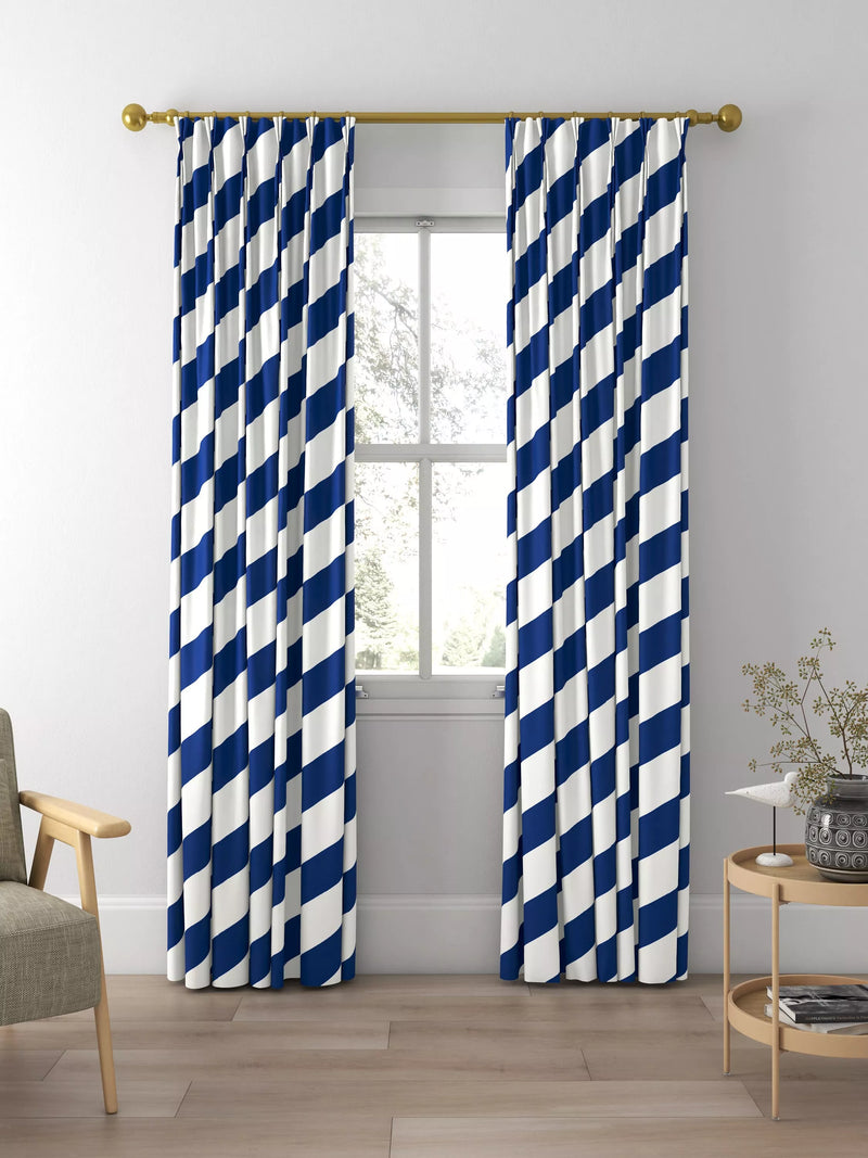 Harlequin paper straw curtains Lapis, imported from the UK