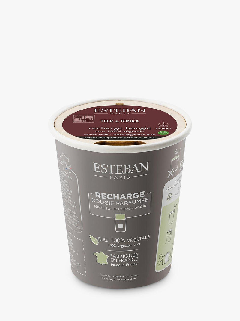 Esteban Teck & Tonka scented candle refill 180g - British product