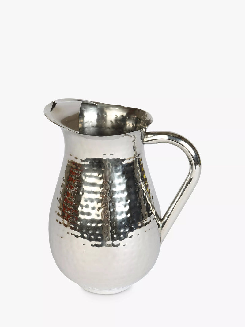 Culinary Concepts hammered stainless steel tall jug 2L, imported from the UK