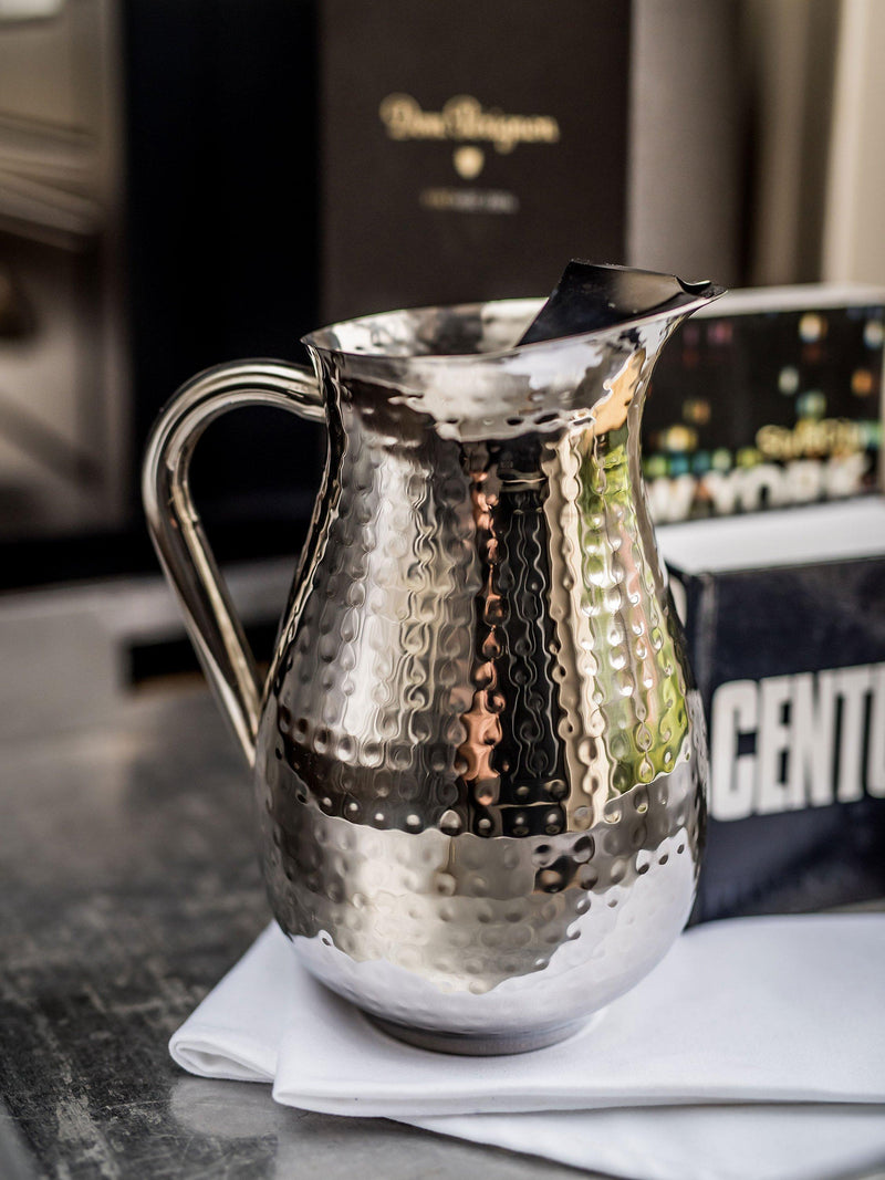 Culinary Concepts hammered stainless steel tall jug 2L, imported from the UK