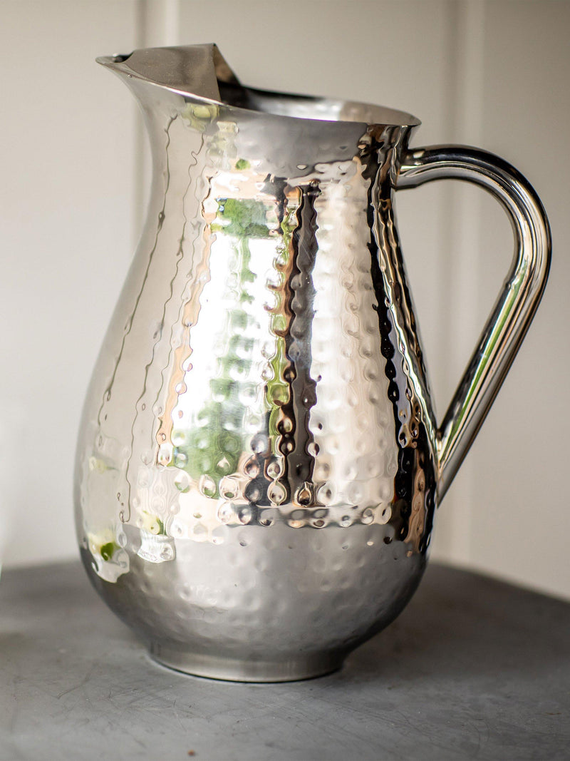 Culinary Concepts hammered stainless steel tall jug 2L, imported from the UK