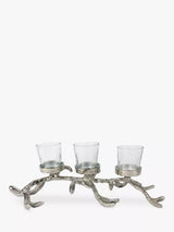 John Lewis Culinary Concepts Metal Branch Tealight Holder Silver- Buy online at McGrocer