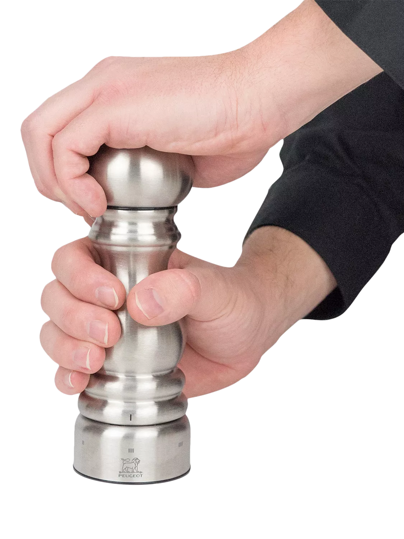 Peugeot Paris Chef salt and pepper mills 18cm silver, UK version