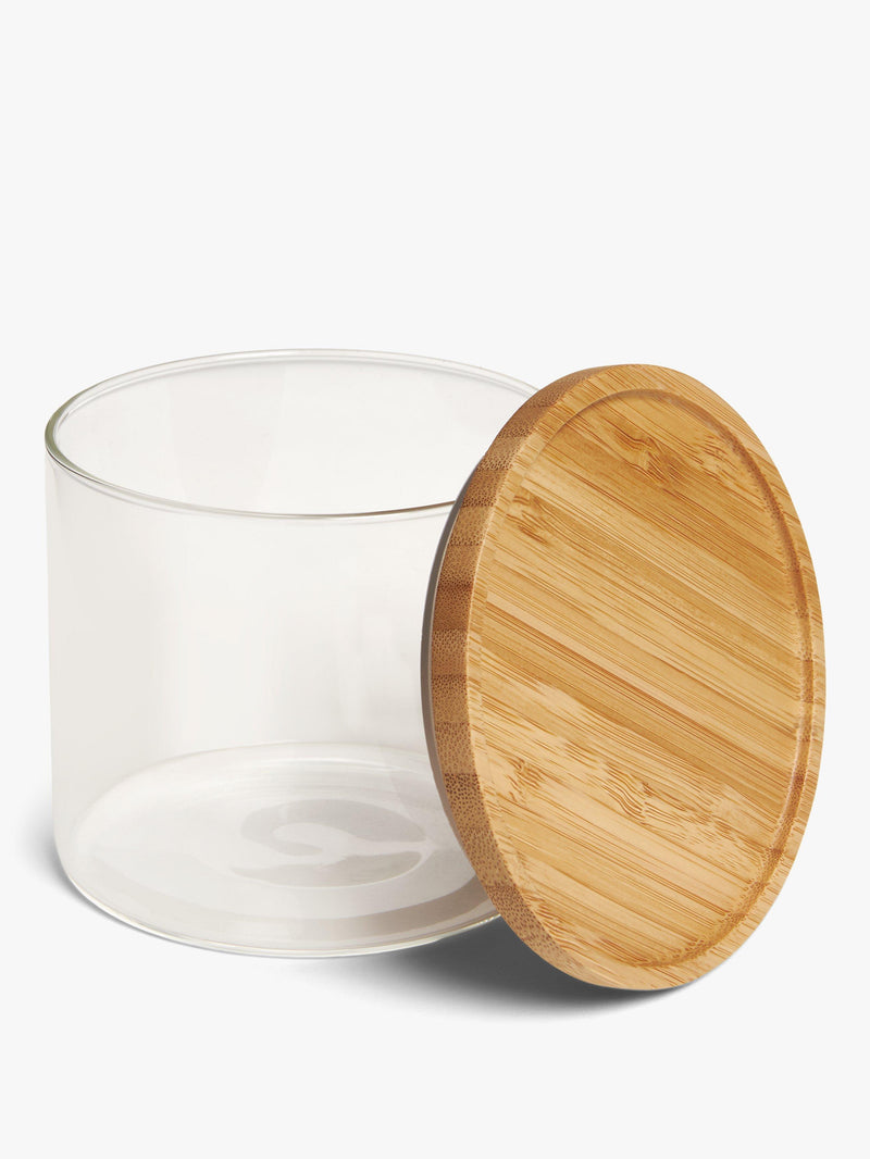 John Lewis glass storage jar with bamboo lid 450ml, imported from the UK