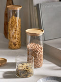 John Lewis glass storage jar with bamboo lid 450ml, imported from the UK