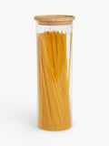 John Lewis tall glass storage jar with bamboo lid 1.6L - British product