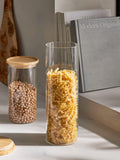 John Lewis tall glass storage jar with bamboo lid 1.6L - British product