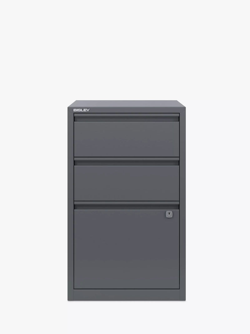 Bisley 3-Schubladen-Heftschrank, Aktenschrank aus Stahl – britisches Produkt