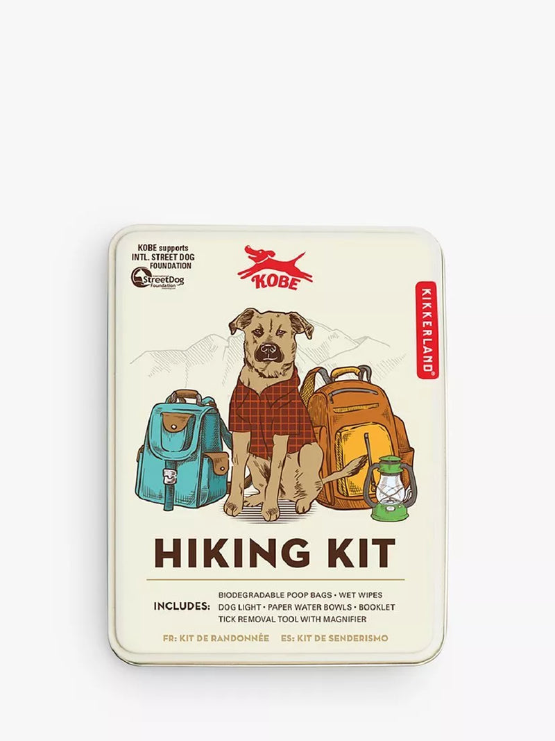 Kikkerland dog hiking kit with biodegradable poop bags and accessories, UK version