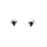 E.W Adams stud earrings pear cut topaz 9ct gold - British product