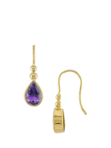 John Lewis E.W Adams 9ct Gold Pear Amethyst Drop Earrings- Buy online at McGrocer